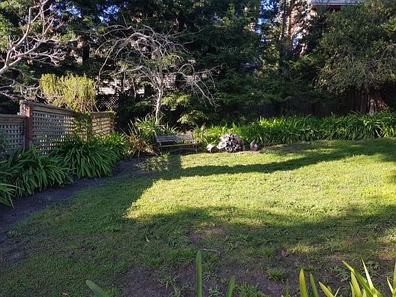 Communal large lawn area in back of unit