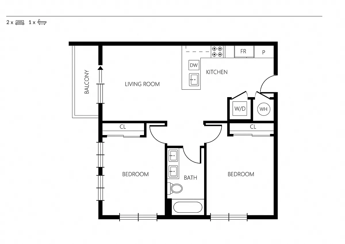 Floor plan 2x1C