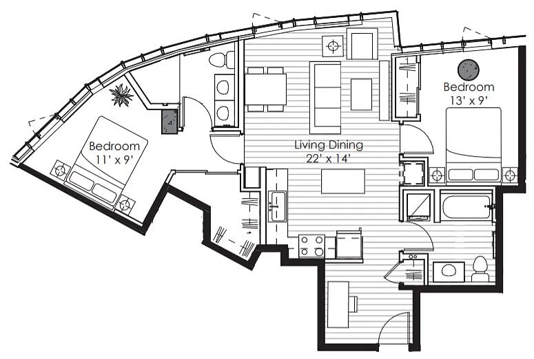 Floor plan 2X2 E