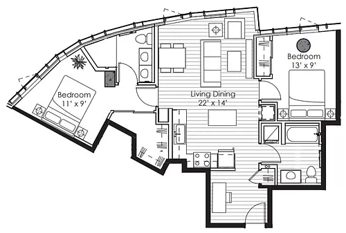 Floor plan 2X2 E