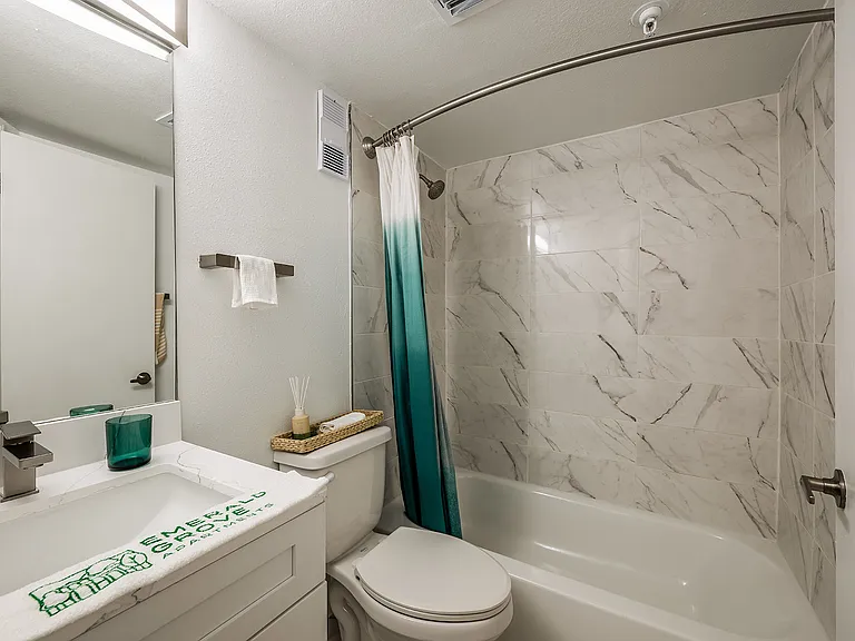 Guest bathroom with soaking tub