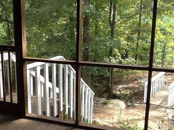 Stairs to brook bridge