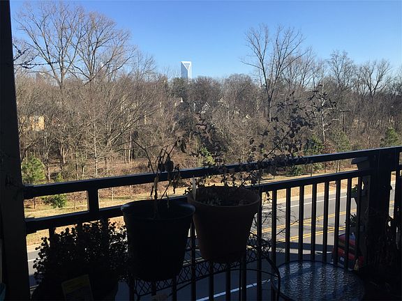 View of city and greenway from balcony