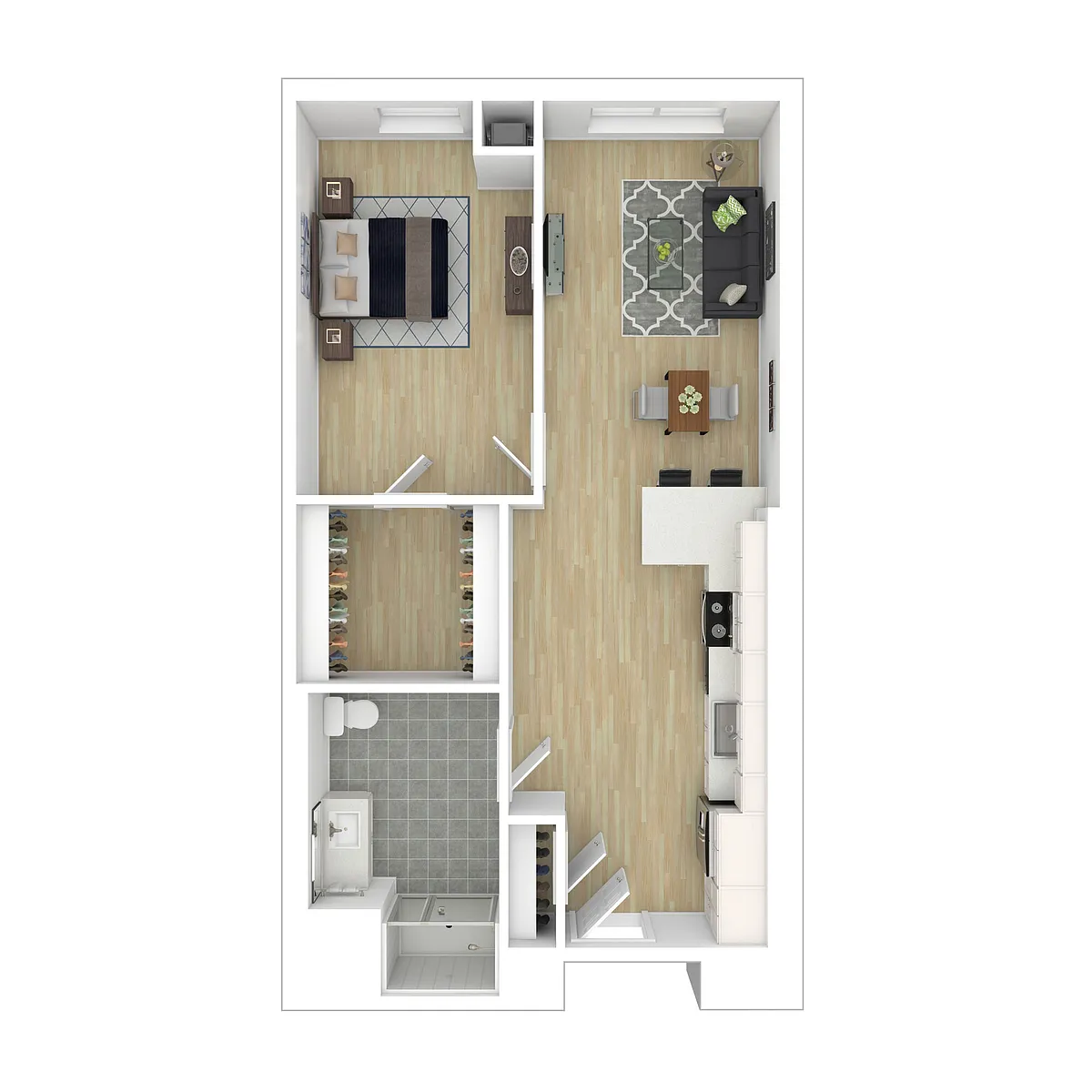 Floor plan Grove One Bedroom - Income Restricted