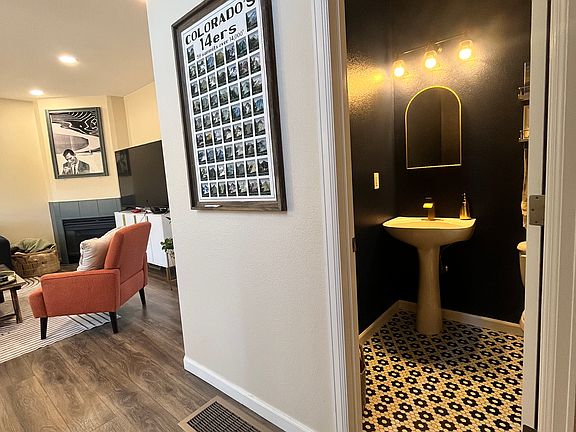 Downstairs bath connected to living room
