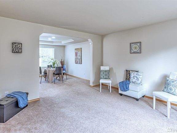 view from formal living room to the dining room