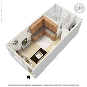 Floor plan Yucca - Studio