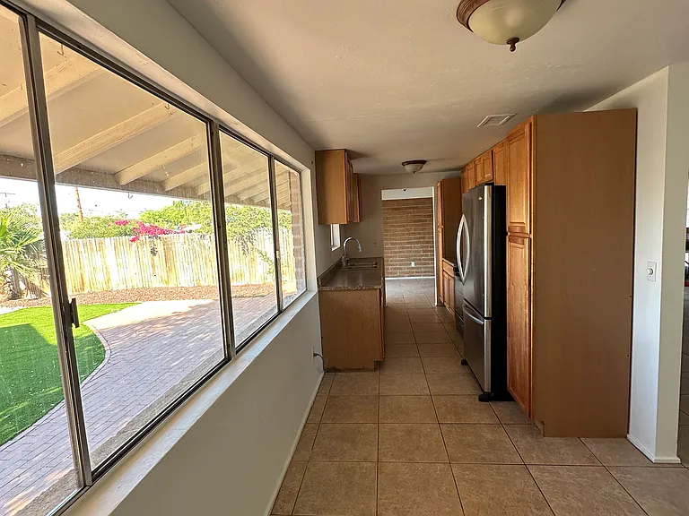 View of kitchen from laundry room