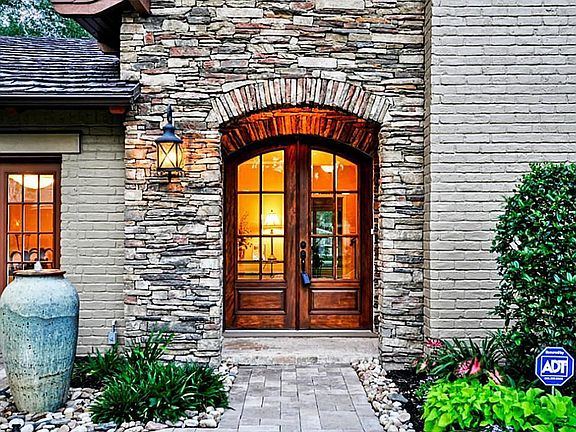 Beautiful front stone entry into home