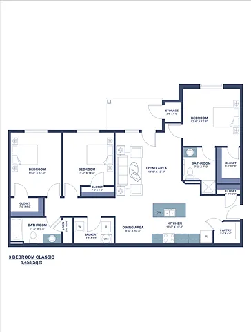 Floor plan Three Bedroom