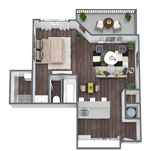 Floor plan S1: 0 Bed 1 Bath