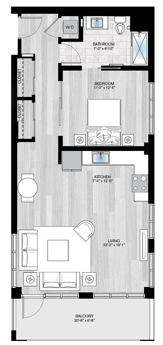 Floor plan Escondida-1B1B-S