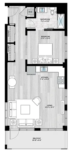 Floor plan Escondida-1B1B-S