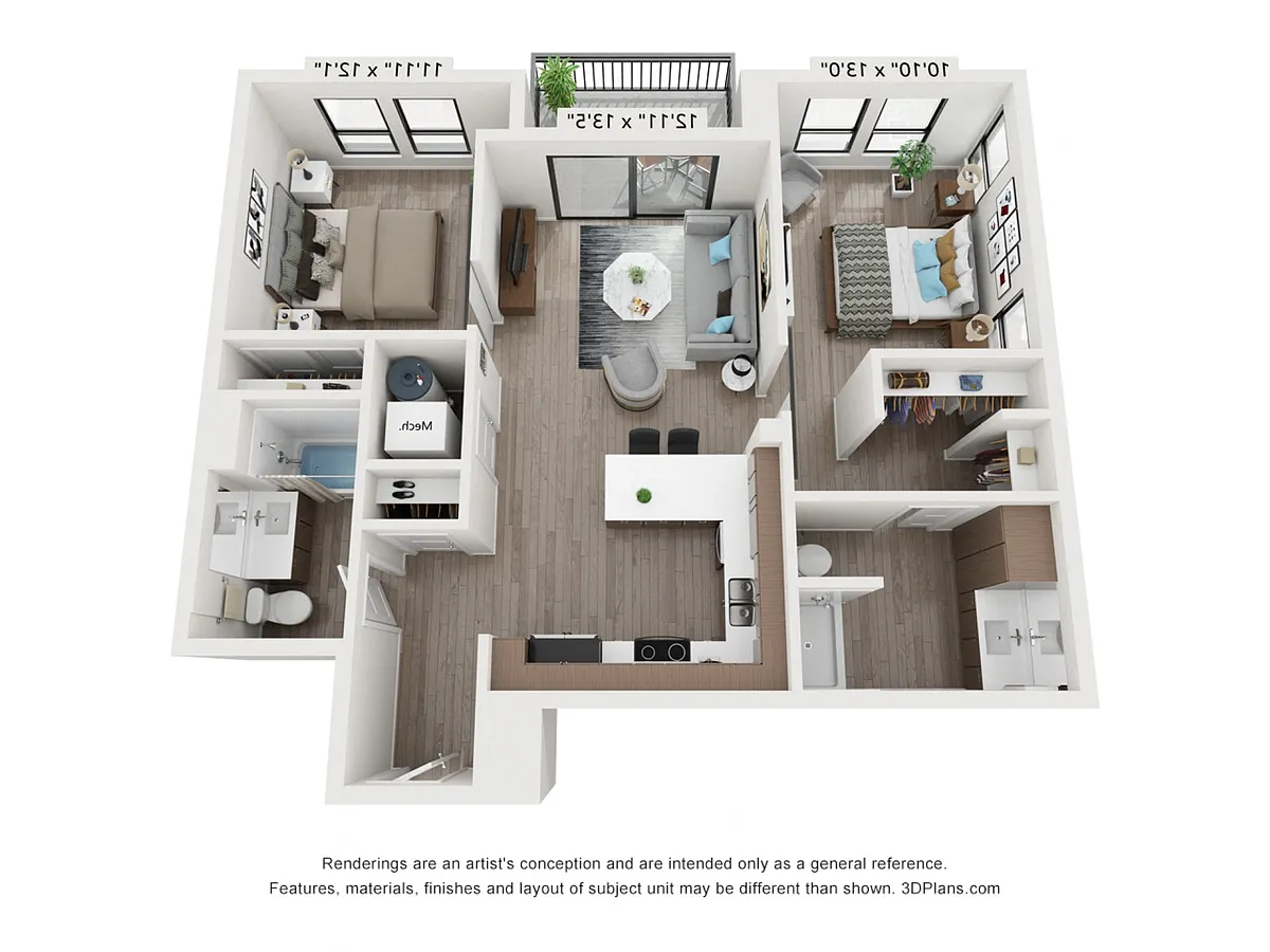 Floor plan 2X2 B