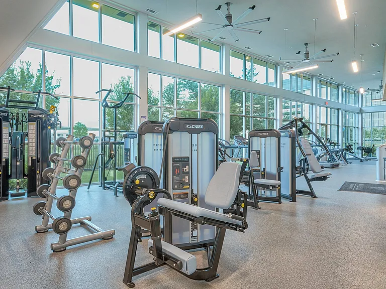Enjoy the beauty of nature while working out in our bright and airy fitness center.