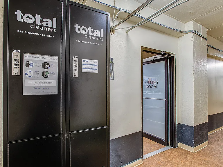 Dry cleaning lockers