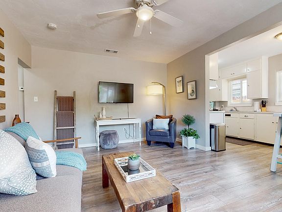 Living room looking into kitchen