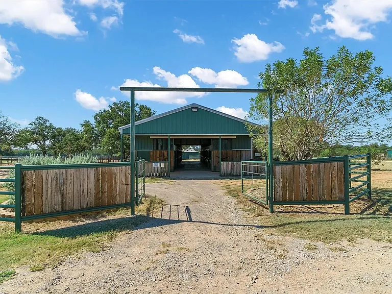 Entrance to one of the barns