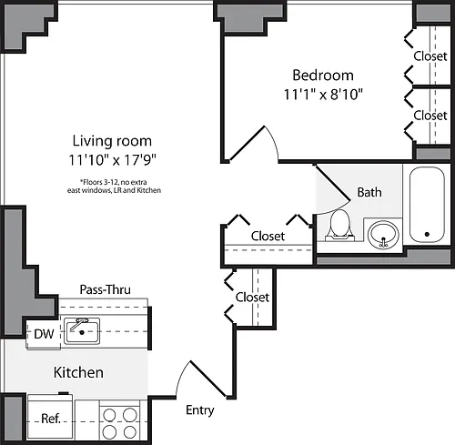 Floor plan 1 Bedroom F