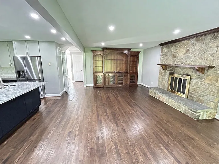 Kitchen and living room view.
