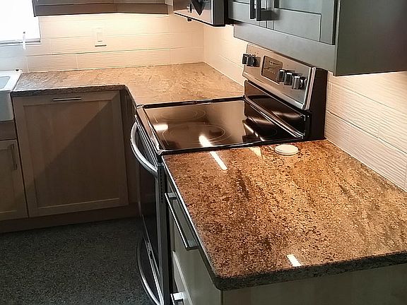 new granite and IKEA cabinet