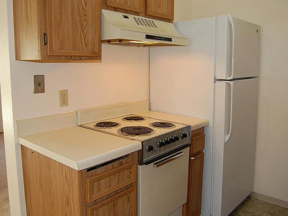 Kitchen View Electric Stove and Fridge
