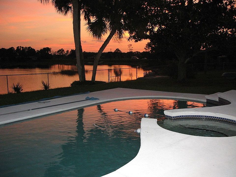 back yard at sunset