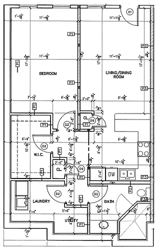 Floor plan 1 Bedroom, 1 Bathroom