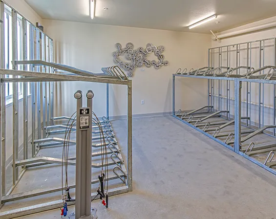 Secure bicycle storage supporting an active and eco-friendly lifestyle.
