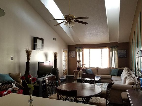 living room w/skylights