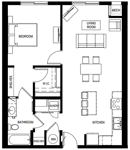 Floor plan 1 Bed