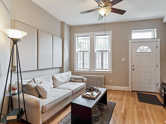 Living room with plantation shutters
