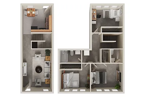 Floor plan 3 Bedroom Townhome