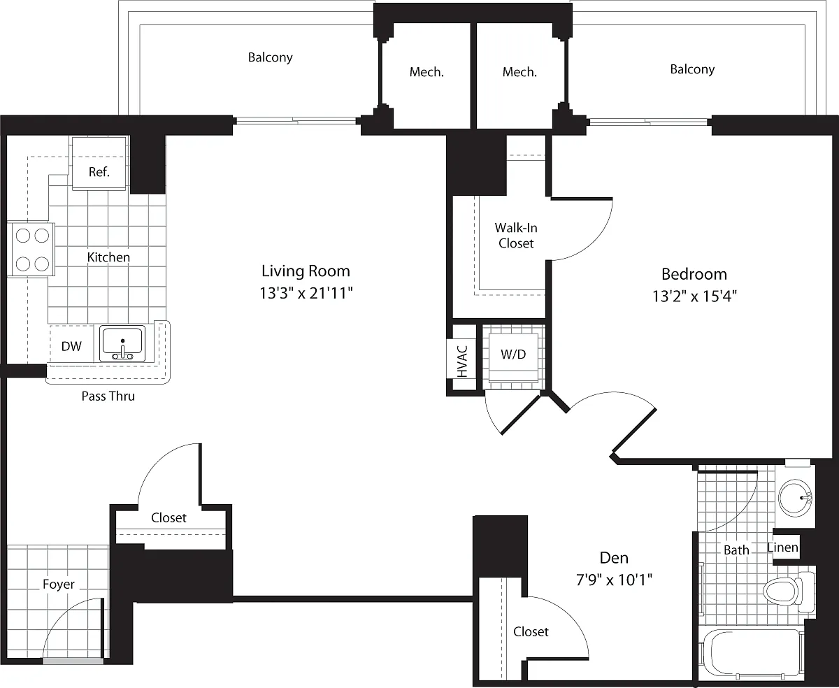 Floor plan 1 Bedroom CC