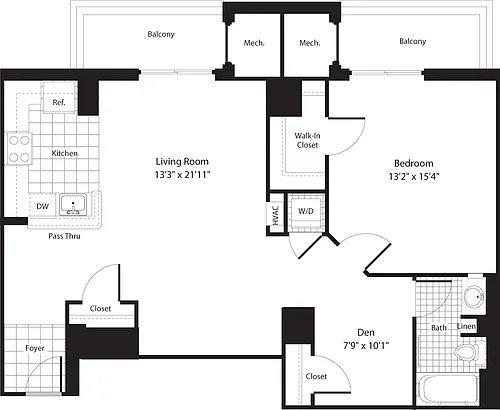 Floor plan 1 Bedroom CC