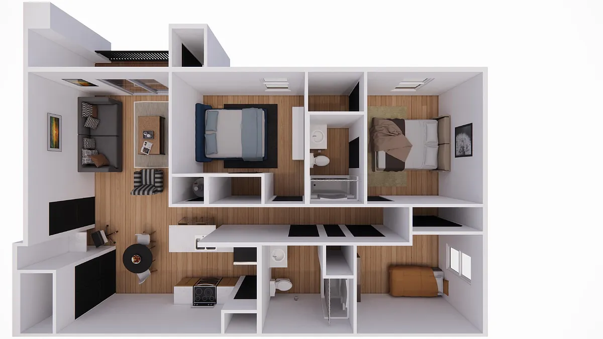 Floor plan 3 Bedroom - The Pinnacle