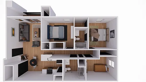 Floor plan 3 Bedroom - The Pinnacle