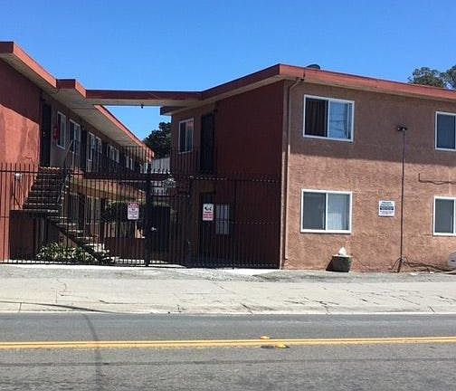 Front of The Tiki Apartments