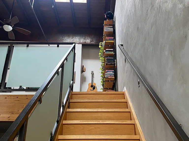 Stairs leading up to the second floor