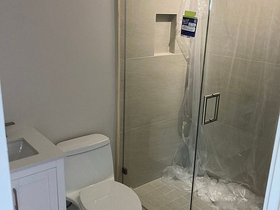 Master bathroom shower remodel nearing completion.