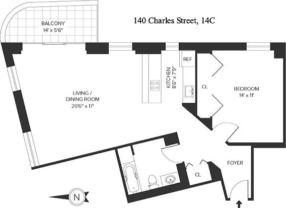 2nd image of 140 Charles St APT 14C