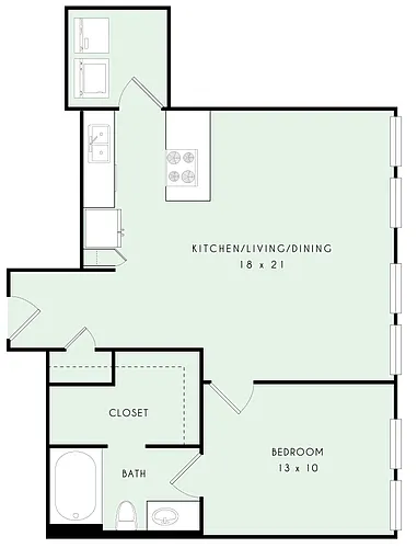 Floor plan A10 1x1 763sqft