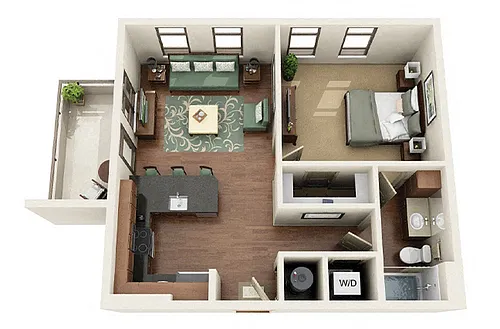 Floor plan Mint 1 Bedroom 1 Bath