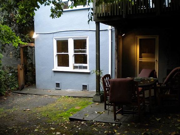 View of studio apt. from back yard