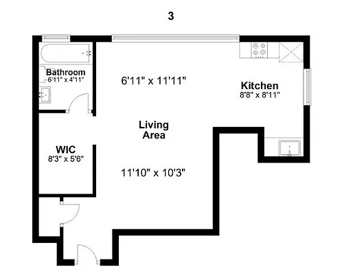 Floor plan Studio 3