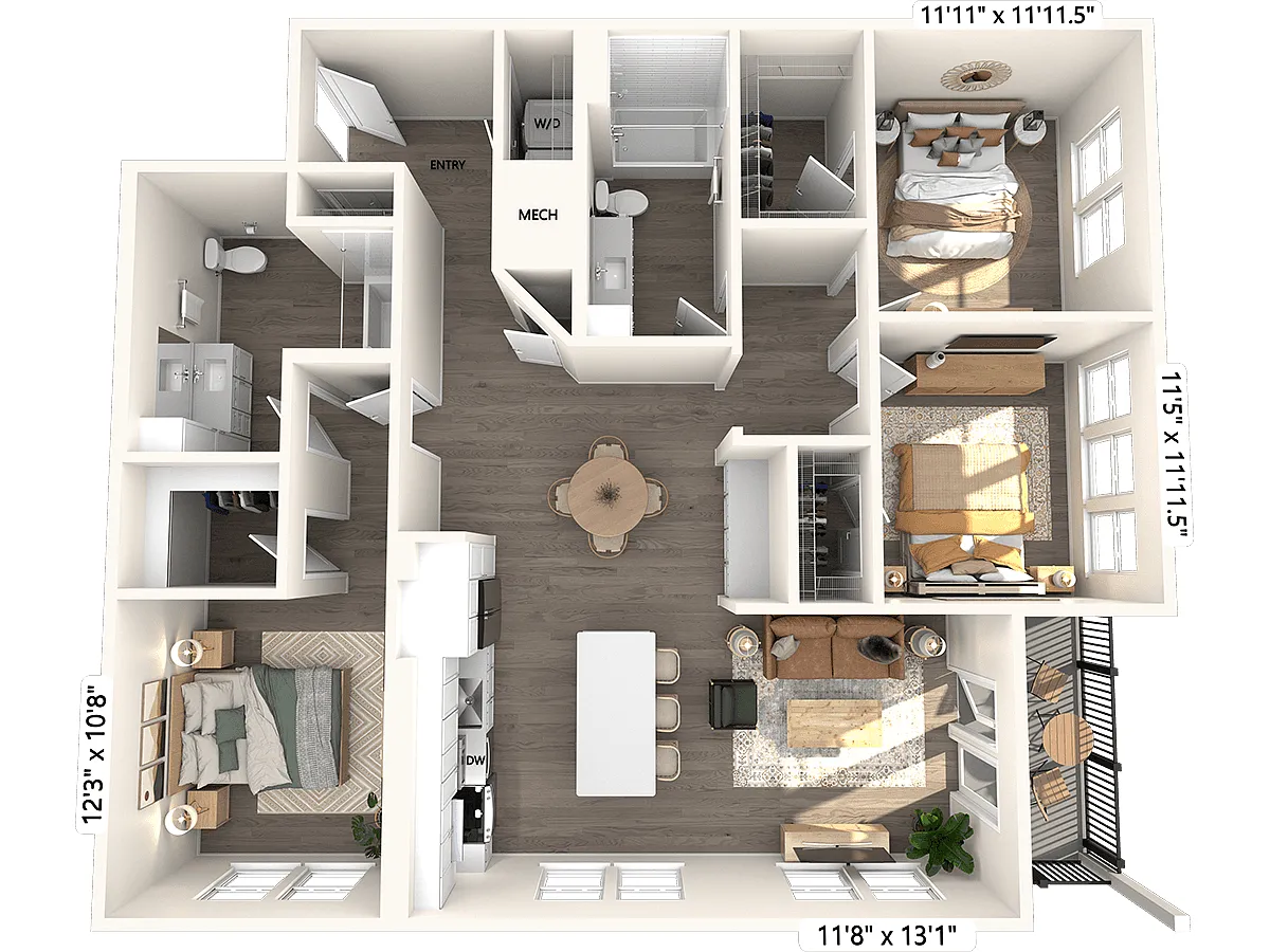 Floor plan C1-1425sf-307
