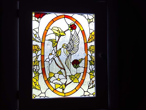 Upstairs Hallway Hummingbird Window