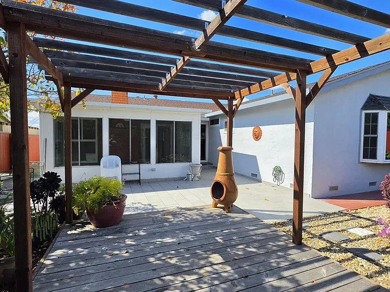 a view of the house from the patio