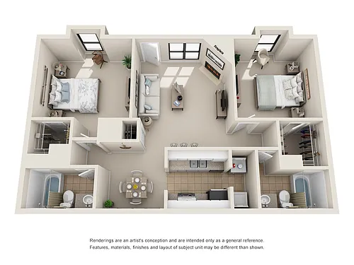 Floor plan 2 Bedrooms 2 Baths