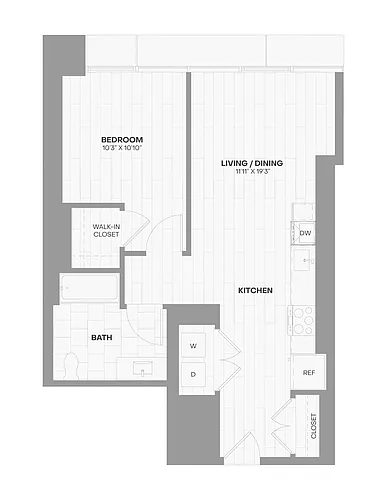 Floor plan 1 Bed/1 Bath-310